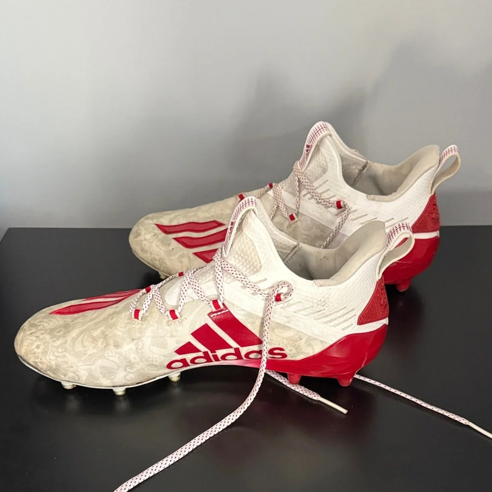 Adidas Cream and Red Football Cleats